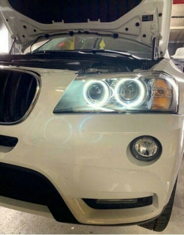 LED Tagfahrlicht Angel Eyes Scheinwerfer für BMW X3 F25 10-14 schwarz